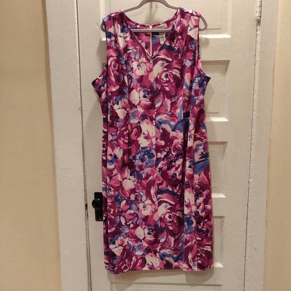 Catherine's purple and pink flower dress